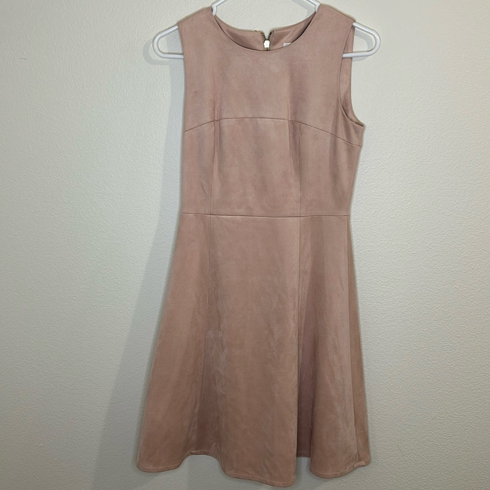 Calvin Klein Primrose Pink Suede A-Line Shift Dress, Sz 4